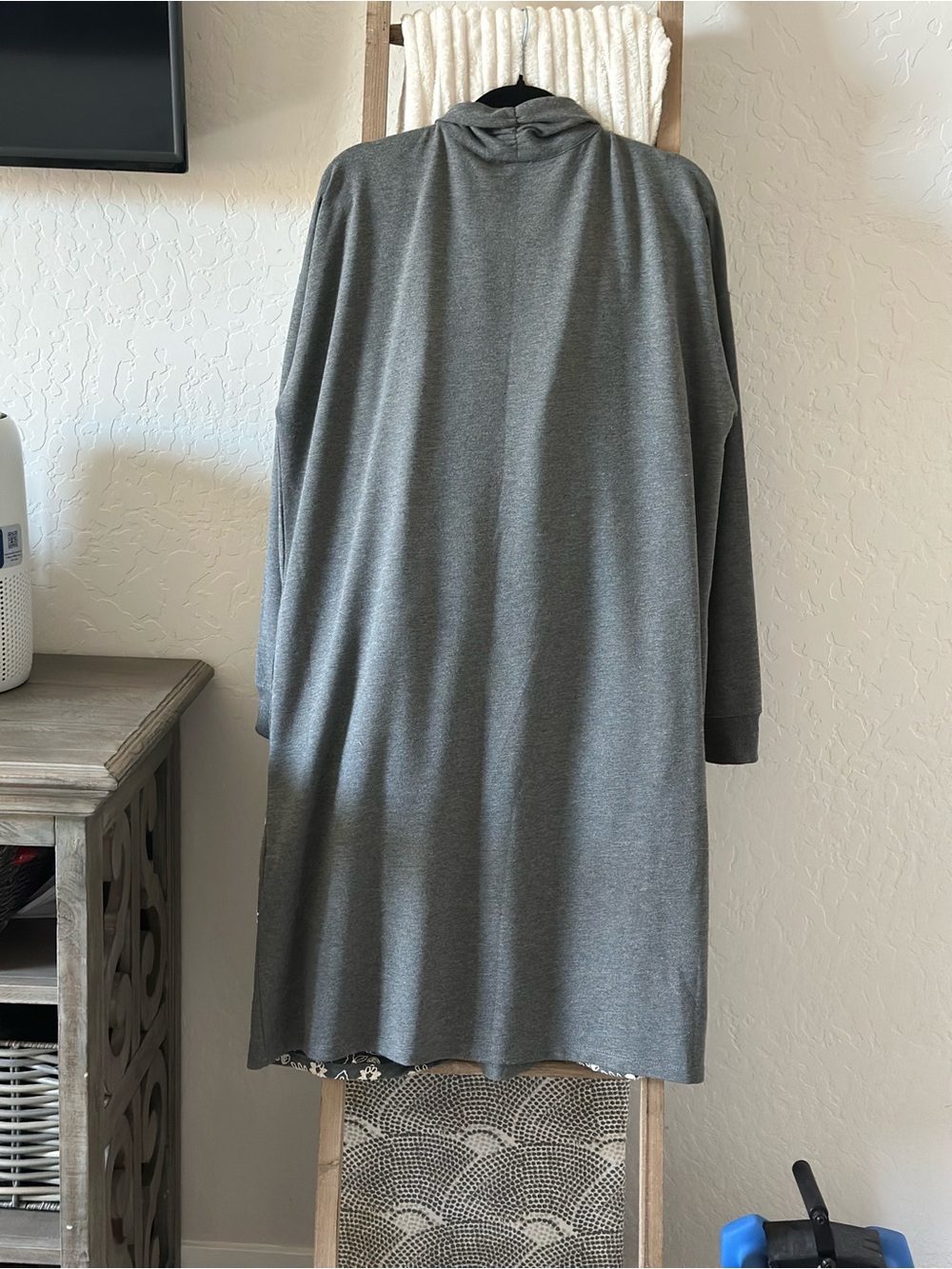 Soft Surroundings charcoal gray open-front knit kimono duster size L - Picture 8 of 8